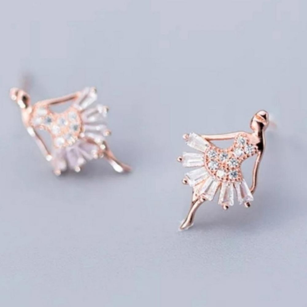 Sterling Silver Rose Gold or Silver Ballerina